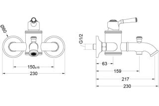 Смеситель для ванны Aquatek Классик AQ1540PG золото